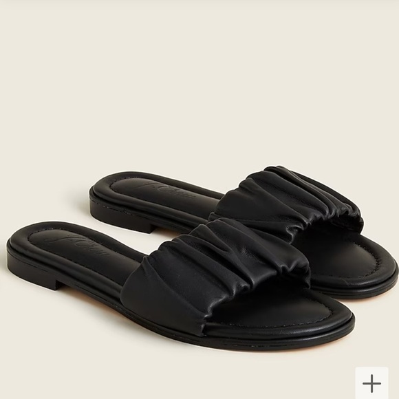 J.crew‎ Menorca scrunchie-strap sandals in black leathersize 10 - Picture 1 of 6